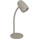 Eglo Tischlampe Carlo, Nachttischlampe mit Flexarm, Tischleuchte Schreibtisch, Lampe aus Metall in Sandfarben, E14 Fassung