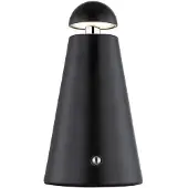 Globo LED Tischleuchte, Metall, schwarz matt, Touchdimmer, H 16 cm