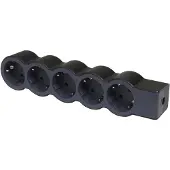 Legrand Flache Steckdosenleiste 5x Steckdose, ohne Kabel Kabel Schwarz 694578