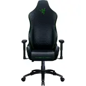 Razer Iskur X, Gepolsterter Sitz, Gepolsterte Rückenlehne, Schwarz, Schwarz, Baumwolle, Schaum, Kunstleder, Polyester, Baumwolle, Schaum, Kunstleder, Polyester