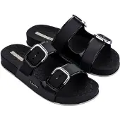 Ipanema Flip-Flops Schwarz mit offener, abgerundeter Zehenpartie und ca. 3 cm Plateau