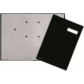 Pagna Unterschriftenmappe DIN A4 Leinen schwarz grau 5 Fächer