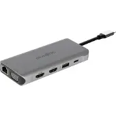 Plusonic USB-C 8in1 Docking-Station, USB-C zu 3x USB, 2x HDMI, VGA, USB-C PD, Audio, Ethernet, SD