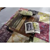 MASSIVMOEBEL24.DE Couchtisch Altholz 80x80x45 mehrfarbig lackiert NATURE OF SPIRIT #71
