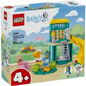 LEGO Bluey: Bluey und Chloe auf dem Spielplatz - Spielzeug für Jungen & Mädchen ab 4 Jahren - 2 Minifiguren, rosa Wippe, Rutsche, Klettergerüst & Pflanzen - Geschenk für Fans der TV-Serie - 11201