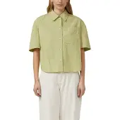 s.Oliver Hemdbluse , Damen, Gr. 46, grün (matcha grün), Web, Obermaterial: 100% Baumwolle, unifarben, relaxed fit normal, gerader Abschluss, Blusen Hemdbluse, mit Brust Tasche