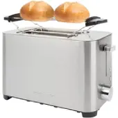 Profi Cook Toaster, Toaster 2 Scheiben, Auftau-, Aufwärm-/ Schnellstoppfunktion, Toaster mit Brötchenaufsatz, Toaster Edelstahl, PC-TA 1251