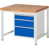 RAU Werkbank höhenverstellbar 8159A1, B1000xT900xH840-1040mm, 3x Schublade-TA