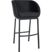 CLP Barhocker Rockhill Filz Vierfußgestell Edelstahl belastbar bis 150 kg | Farbe anthrazit Gestell Farbe schwarz