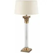 Demotex GmbH Luxus Barock Tischleuchte Messing mit Patina / Creme H. 70 cm