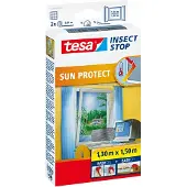 TESA Fliegengitter Comfort Insektenschutz Fenster ohne Bohren grau 1,3 x 1,5 m