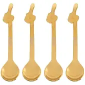 Bialetti Löffel 4 Stück, Goldfarbig, Materialtyp: Kunststoff