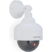 Relaxdays Kamera Dummy, blinkendes LED-Licht, innen & außen, Einbrecher Abschreckung, Überwachungskamera Attrappe, weiß