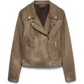 Vero Moda Bikerjacke "VMJOSE SHORT FAUX SUEDE JACKET GA NOOS" mit asymetrischem Reißverschluss