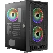 Aerocool Graphite V3, Midi Tower, PC, Schwarz, ATX, micro ATX, Mini-ITX, ABS, SPCC, Stahl, Blau, Grün, Rot