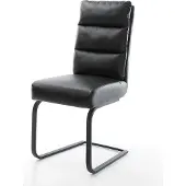 DELIFE Freischwinger Pela-Flex Echt-Leder Schwarz Freischwinger flach Schwarz Taschenfederkern