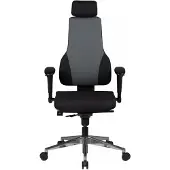 Amstyle Bürostuhl QENTIN schwarz/grau Schreibtischstuhl Stoffbezug Chefsessel Drehstuhl Synchronmechanik Kopfstütze