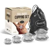 FASCIQ Silikon Schröpf Set 4 St., Komplettsatz cupping St
