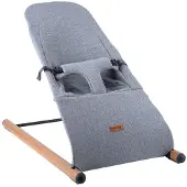 Childhome Babywippe, Buche, Jersey Bezug, grau, L 74 cm
