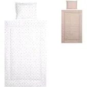 Lorelli Kinderbettwsche 3-teilig, Decke 140 x 95 Kissen 43 x 35 Laken 150 x 100 wei beige