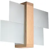 Licht-Erlebnisse Wandleuchte E27 Glas Holz Modern innen Wandlampe Flur Wohnzimmer Hotel