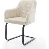 DELIFE Freischwinger Greg-Flex Cord Beige Freischwinger flach Schwarz Taschenfederkern