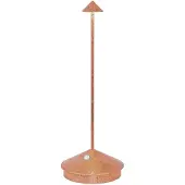 Zafferano Pina Pro LED-Tischleuchte, Kupferblatt, wiederaufladbar und dimmbar, kabellos, Safran, 2200-2700-3000 K