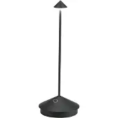 Zafferano Pina Pro LED-Tischleuchte, mattschwarz, wiederaufladbar und dimmbar, kabellos, Safran, 2200-2700-3000K, IP54, 12 Stunden Akkulaufzeit
