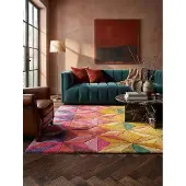KADIMA DESIGN Wollteppich Geometrisch handgeschnitzt Robust 3D-Struktur | 200x290cm