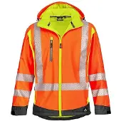 4Protect Warnschutz-Softshelljacke HOUSTON Leuchtorange/Leuchtgelb...