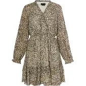 Faina Minikleid mit Leoprint Damen Hellbeige Mehrfarbig