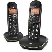 Doro PhoneEasy 100w duo, DECT-Telefon, Freisprecheinrichtung, 20 Eintragungen, Anrufer-Identifikation, Schwarz