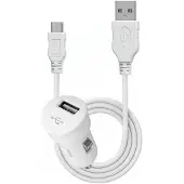Blueway , Mini Zigarettenanzünder-Ladegerät 1A Micro USB, Weiß