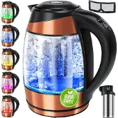 Kesser 1,8L Edelstahl Wasserkocher 2200W Glaswasserkocher Warmhaltefunktion