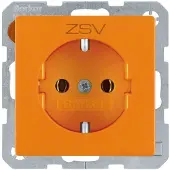 Berker Steckdose SCHUKO mit Aufdruck Q.1/Q.3 orange, samt