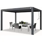 PRIMEYARD 3x4m Pergola in Anthrazit; mit Lamellendach in Anthrazit - (400126)