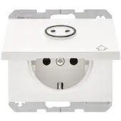 Berker Steckdose SCHUKO mit Klappdeckel und abtastbarem Symbol K.1 polarweiss glänzend