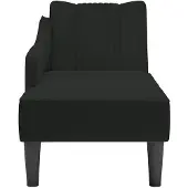 vidaXL Chaiselongue mit Rechter Armlehne Schwarz Samt