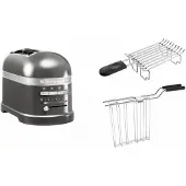 KitchenAid Set 1, Toaster + Brötchenaufsatz Artisan 5KMT2204 Medallion Silber