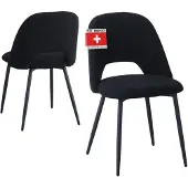 Albatros Esszimmerstühle mit Cord-Bezug 2er Set SILVI, Schwarz - Stilvolles Vintage Design, Cord-Bezug, Ser Polsterstuhl - Moderner Küchenstuhl, Stuhl Esszimmer oder Esstisch Stuhl