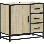 vidaXL Badschrank Sonoma-Eiche 65x33x60 cm Holzwerkstoff