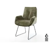 DELIFE Esszimmerstuhl Clea-Flex Chenille Olive Kufengestell Schwarz