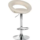 CLP Barhocker Olinda Stoff drehbar und höhenverstellbar creme Gestell Farbe chrom