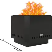 Outsunny Feuerschale Feuerstelle rauchfreier Feuerkorb mit Schürhaken Metall