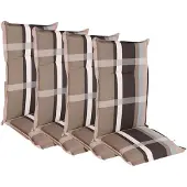 BURI 4x Hochlehner Polsterauflage 123x50cm Stuhlkissen Sesselauflage Sitzpolster