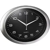 Alco Wanduhr, oval, silberfarben, Zifferblatt Schwarz, exkl. Batterie, (B/T/H) 40/5,5/30 cm