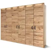 MASSIVMOEBEL24.DE MASSIVMOEBEL24 Kleiderschrank 6-türig Wildeiche 289x60x219 natur geölt HALMSTAD #102