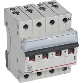 Legrand 404145 TX3 Leitungsschutzschalter B-Charakteristik, 50A, 3-polig+N, 10kA, 400VAC, 4TE