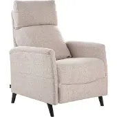 Beliani Sessel Beige aus Stoff mit Manuell Verstellbarer Rückenlehne Fußstütze Fernsehsessel Relaxsessel