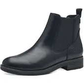 Tamaris Damen Stiefelette Chelsea Boot Stretcheinsätze flach modisch 1-25312-41, Größe:38 EU, Farbe:Schwarz